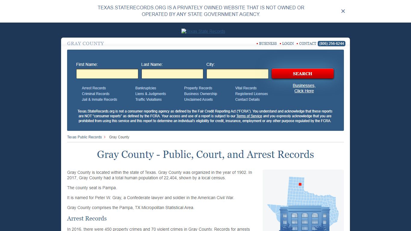 Gray County - Public, Court, and Arrest Records