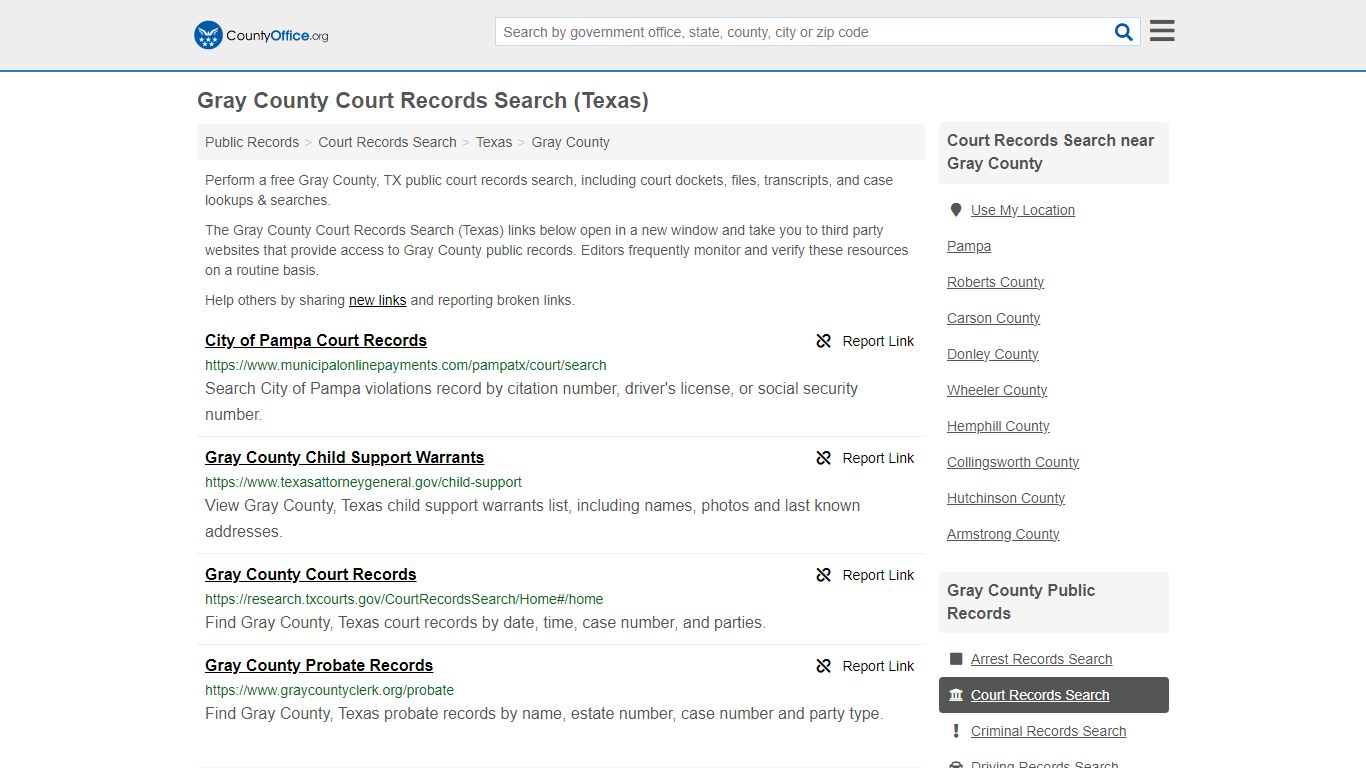 Gray County Court Records Search (Texas) - County Office
