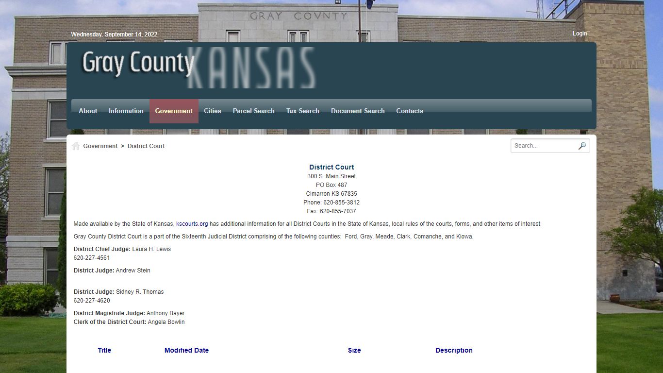 Gray County, Kansas > Government > District Court